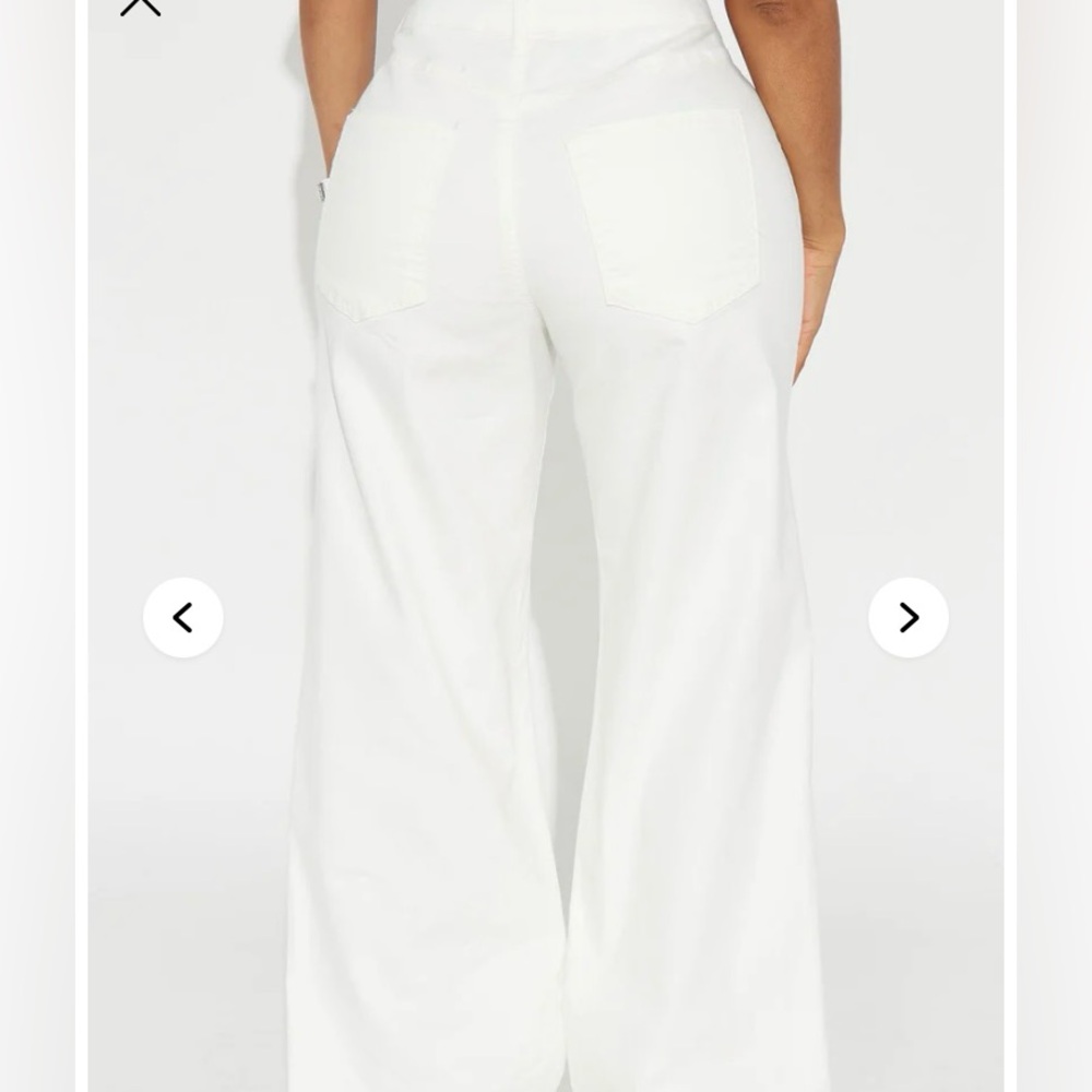 NEW Fashion Nova High Waist Wide Leg Jeans Medium Stretch White Size 9 or 29 - Picture 3 of 11